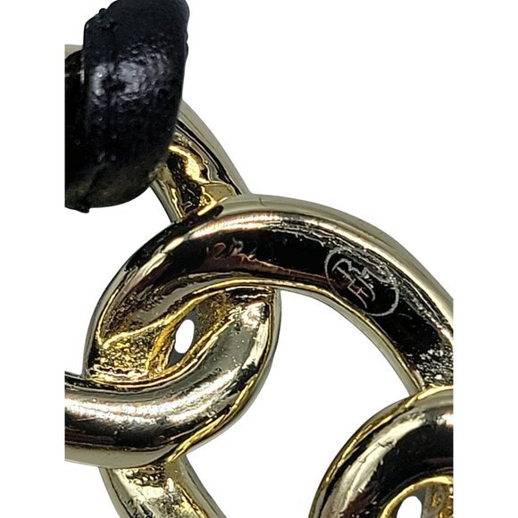 Roberto RFM Nodi Bracelet SZ 6 Gold Tone Links Leather Straps Magnetic Close - Picture 6 of 10